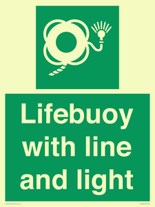Lifebuoy with line and light